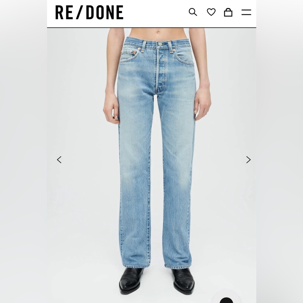 Re/Done Blue High Rise Jeans Classic Style